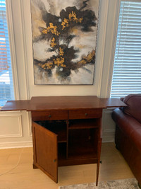 Real wood bar cabinet for family room, with pull out tray