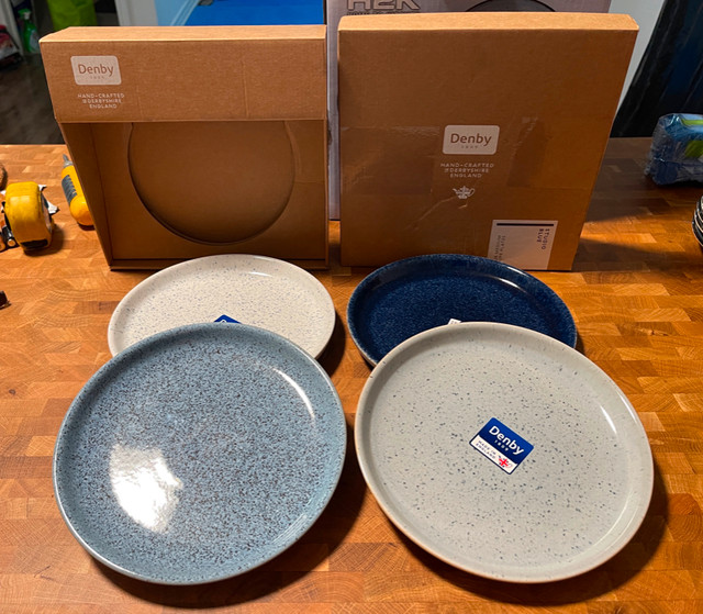 gorgeous DenbyUK STUDIO SET OF 4 COUPE MEDIUM PLATES BLUE in Kitchen & Dining Wares in City of Toronto