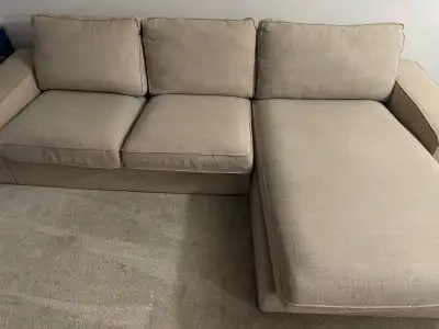 Beige Kivik Ikea couch used 