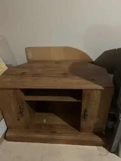 moving sale- TV stand- hardwood, View more