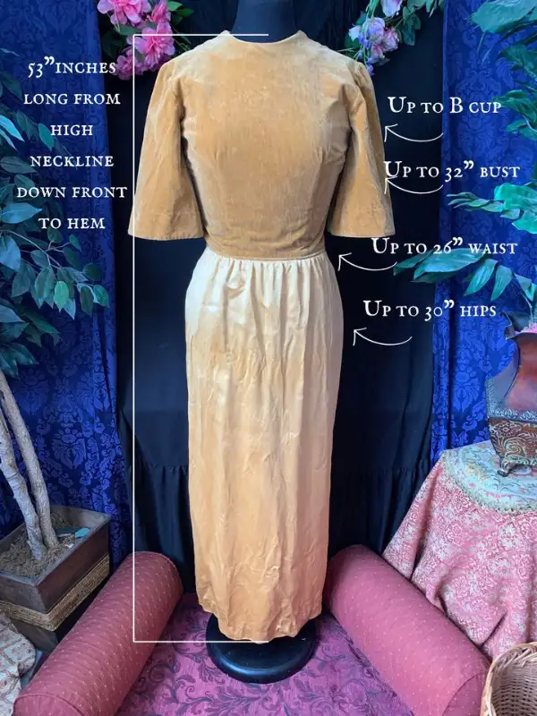 Vintage 1960s Handmade Golden Velvet Cinderella Formal Gown in Women's - Dresses & Skirts in Edmonton - Image 7