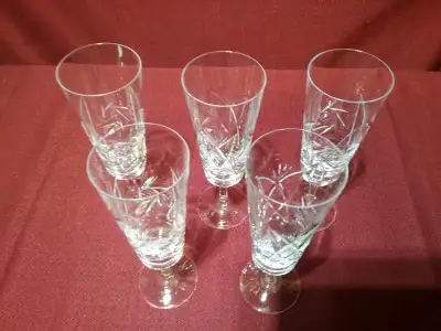 Pinwheel Crystal Champagne Flutes (5 in the set), View more