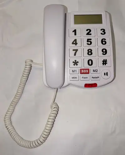 Corded Landline Telephone, Easy To Read Hands Free Big  Buttons, View more
