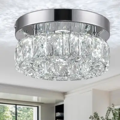 NeW LED Ceiling Light Fixture With Crystal Shade Chandelier, View more
