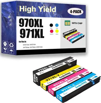970XLBK 971XL High Yield Ink for OfficeJet Pro X451–X576 Series, View more