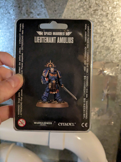 This is a Lieutenant Amulius model from Warhammer 40k, it an Adeptacon Model that was sold on the Wa...