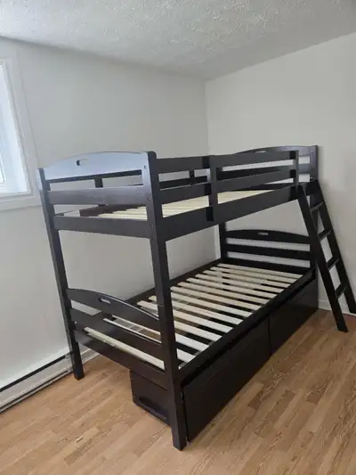 Lit superposé en boite neuf brun ou gris, View more