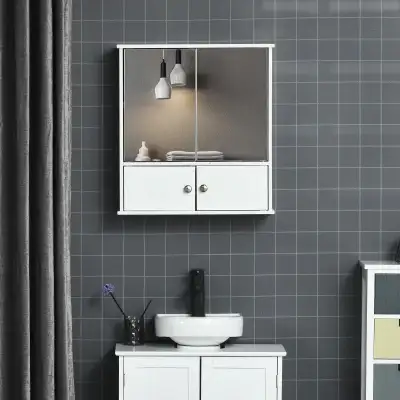 21.75"W x 7"D x 23.5"H, Bathroom Cabinet with 2 Mirror,  W, View more