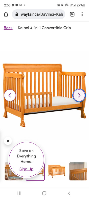 Ikea Crib/Toddler Bed/ Double Bed in 1 in Beds & Mattresses in Belleville