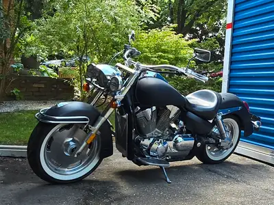 For Sale: 2007 Honda VTX 1300 – $3,995 (OBO) Matte black cruiser with white wall tires, Cobra pipes,...