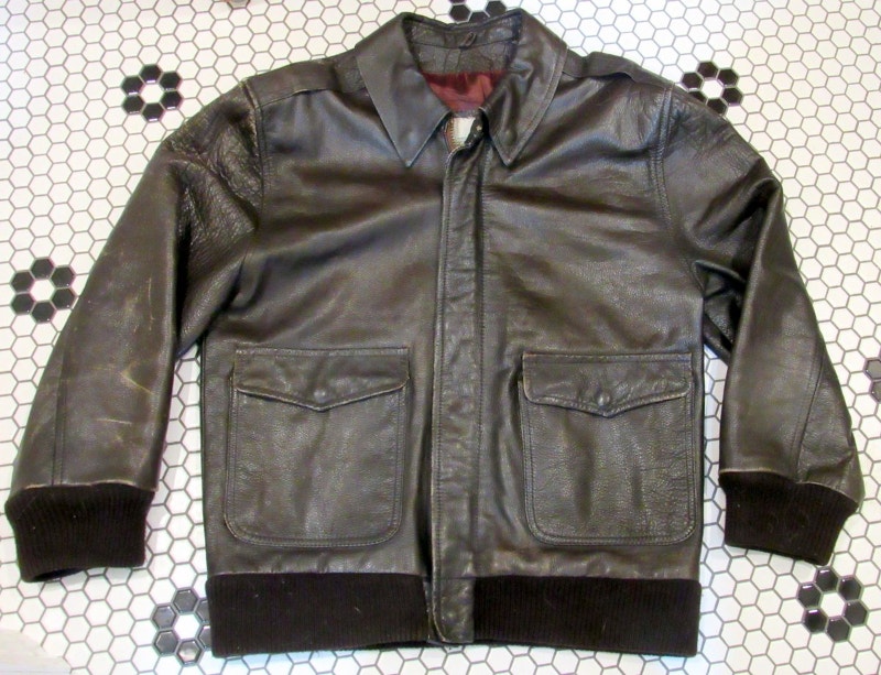 US ARMY USAF WW2 vintage Leather A2 flight jacket coat 36 med Men's