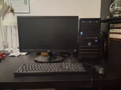 Intel i7-4790@3.6 GHz RAM: 8GB Hard drive: 500 GB Windows 11 Pro Monitor LG 21" Keyboard, mouse, cab...