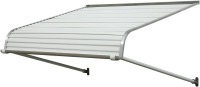 Aluminum Door Canopy with Support Arms, White, 60" wide