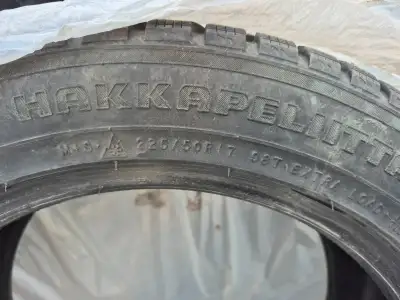 A set of winter tires with no rims , used 1 season and VW Passat but car was written off. These are...