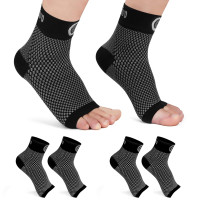 CAMBIVO Socks 2 Pairs Compression Foot Sleeve with Ankle support