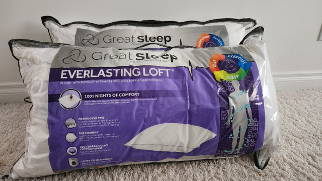 2 brand new King size pillows in Bedding in Strathcona County