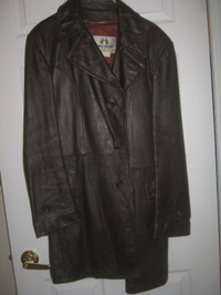 Vintage (1970s) dark brown leather jacket with zippered lining
