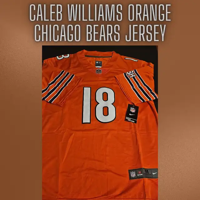 Caleb Williams Orange Chicago Bears Jersey Medium