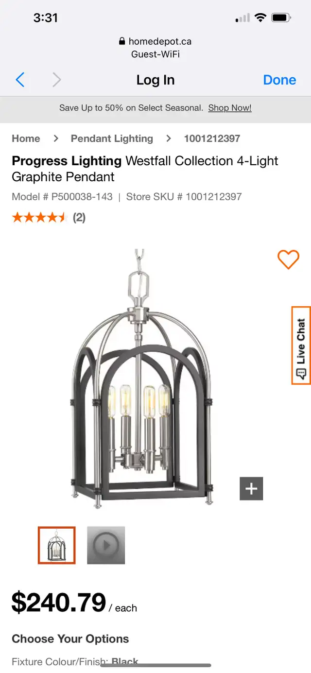 Chandelier  in Indoor Lighting & Fans in Kitchener / Waterloo - Image 2