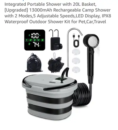 Upgraded Portable Shower (20L Basket), View more