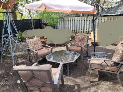 Patio Conversation Set 4 Lg Chairs & Table, View more