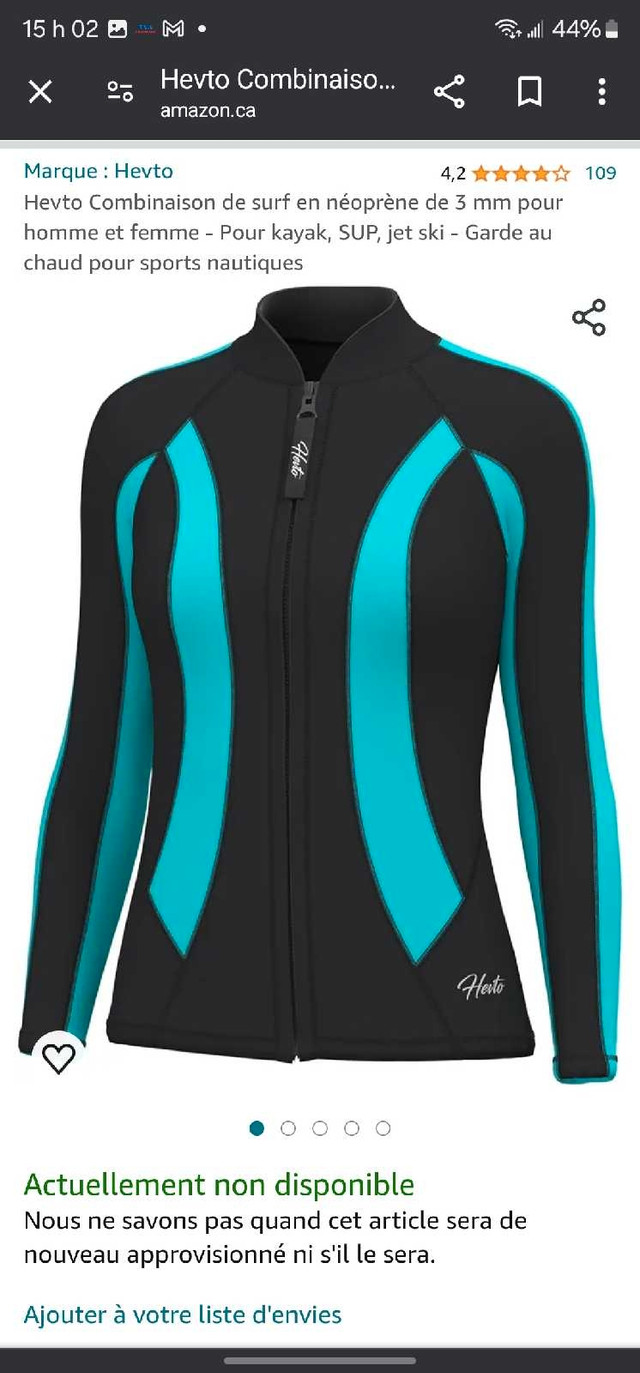 Wet suit 2 mcx pour femme, sports nautiques, neuf, jamais porté  dans Sports nautiques  à Longueuil/Rive Sud - Image 3