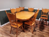 Solid Oak Dining Table and Chairs