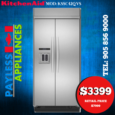 Kitchenaid Refrigerator KSSC42QVS 42" Built-In Side by Side 25.3, View more