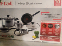 10 piece t-fal pots and pans 