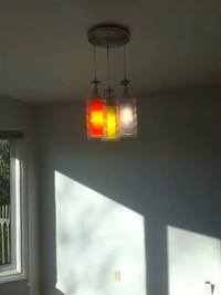 Tri-Color Ceiling lights with double glass tubes, Length adjusta
