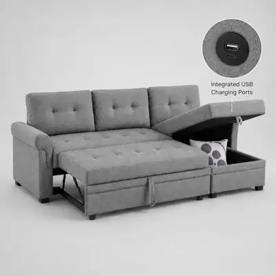 Grey Sectional Sofa Bed, View more