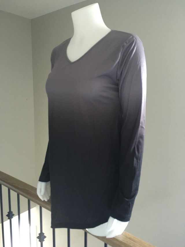 Grey & Black Ombre Long Sleeve Top in Women's - Tops & Outerwear in Kingston