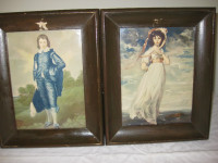 2 Victorian Framed Pictures Blue Boy and Pinkie