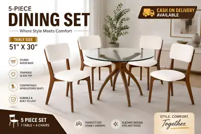 Brand New Modern 5 Pieces Round Dining Set For Sale FREE COD, View more