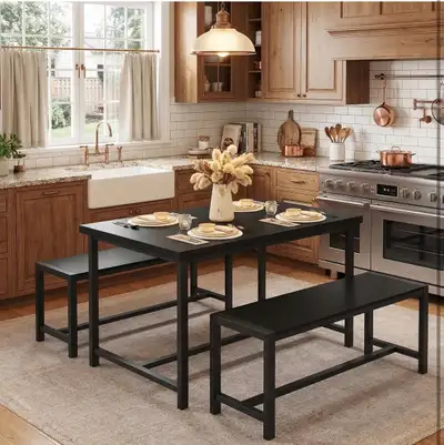 GarveeHome Dining Table Set for 4, Kitchen Table with 2 Metal, View more