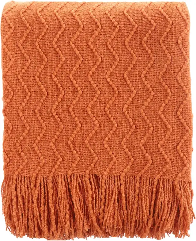 Cover burned Orange bed decor NEW Throw Blanket soft sofa couch in Bedding in Ottawa - Image 4