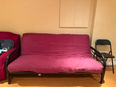 Futon with metal frame, View more