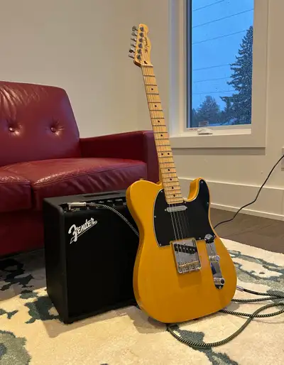 Fender mim telecaster and fender mustang Lt25 amp bundle, View more