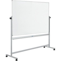 Mobile Reversible Whiteboard With Silver Frame, 96" x 48"