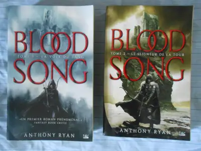 Livrea Anthony Ryan -Blood Song-- tome 1 la Voix du Sang --- tome 2 le Seigneur de la Tour ces livre...