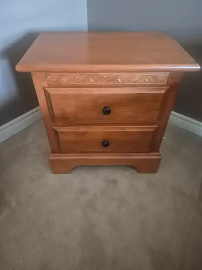 Bedside nightstand with two drawers, View more