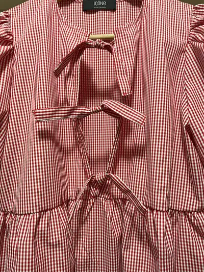 *NEW* Women's Red & White Tie Ribbons Stretch Twill Dress, View more
