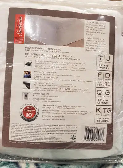 Mattress Pad: FULL size and heated, View more