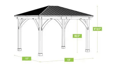 BRAND NEW IN BOX 11’ x 13’ YARDISTRY MERIDIAN GAZEBO $3300 in Patio & Garden Furniture in Windsor Region - Image 9