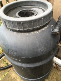 Resin rain barrel, 65 gallons
