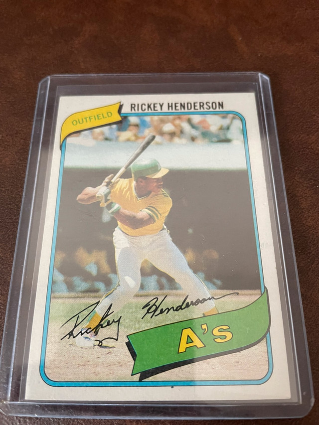 1980 Topps Baseball Ricky Henderson Rookie Card  in Arts & Collectibles in City of Toronto - Image 3