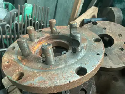 D1-8 lathe back plate, 1” dia pins, 12-1/4” dia x 7/8” thick,, View more