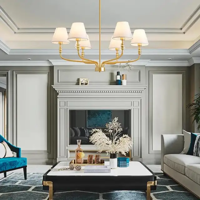 SAINT MOSSI 6-Light Gold Chandelier - Model SM-DY-24003 in Indoor Lighting & Fans in City of Toronto - Image 7