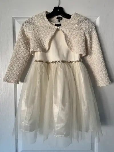 Like New Size 6 Girls Ivory Tulle Shirt Dress, View more