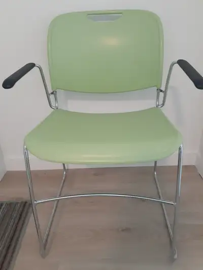 Light green plastic chair like new, View more